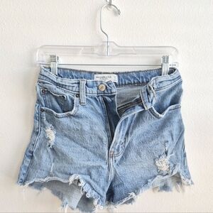 Abercrombie & Fitch Light Blue The Mom Short High Rise Size 0